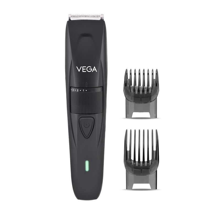 VEGA Power Lite Beard Trimmer for Men (VHTH-38, Black) | Ultra-Lightweight Corded & Cordless Grooming Machine | 40 Length Settings (0.5mm-20mm) & 90 Mins Runtime | Type-C Fast Charging & Travel Lock - Image 1